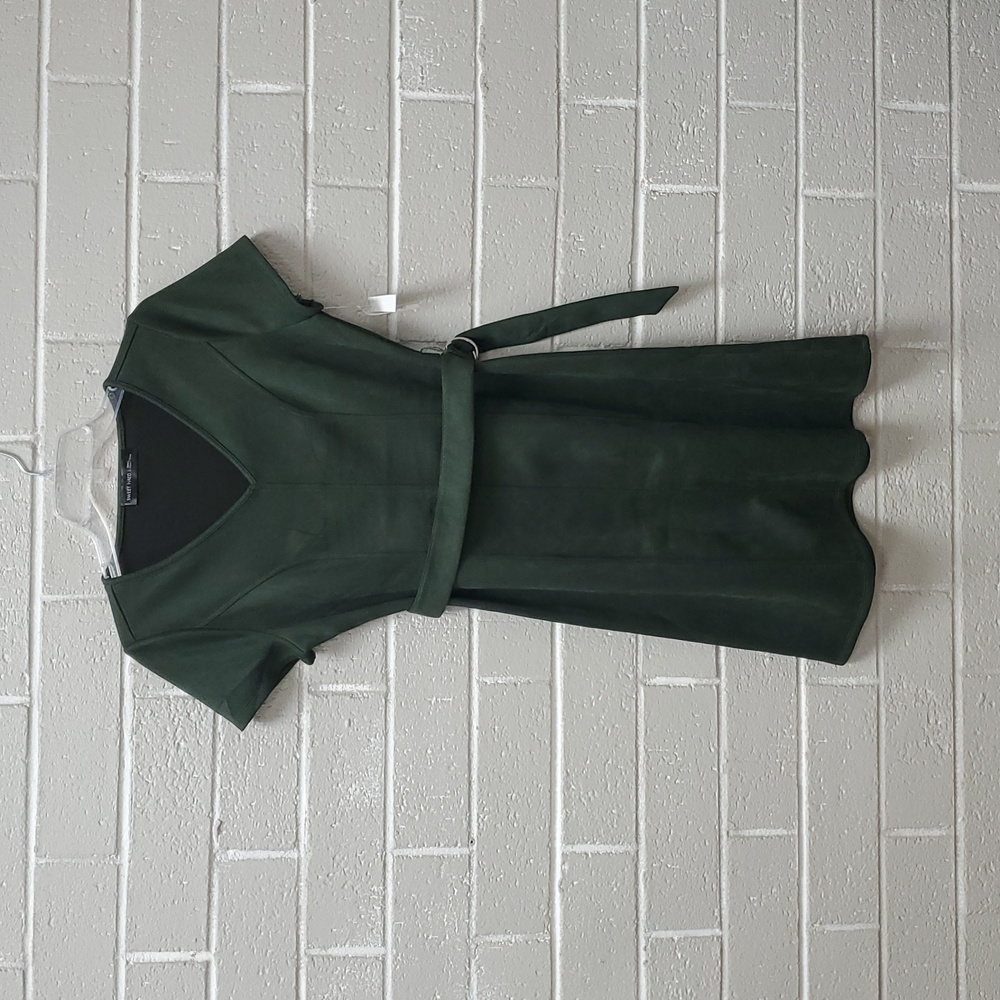 3/$20 Elegant Green Suede V-Neck Dress